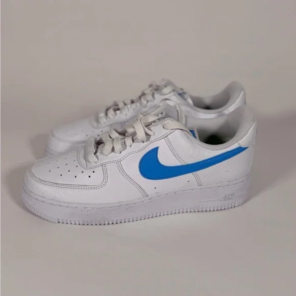 NWOT NIKE AIR FORCE 1 '07 Women – White/University Blue-white-volt - Picture 6 of 8